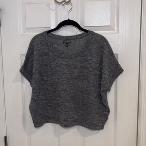 Express knit sweater with metallic silver thread